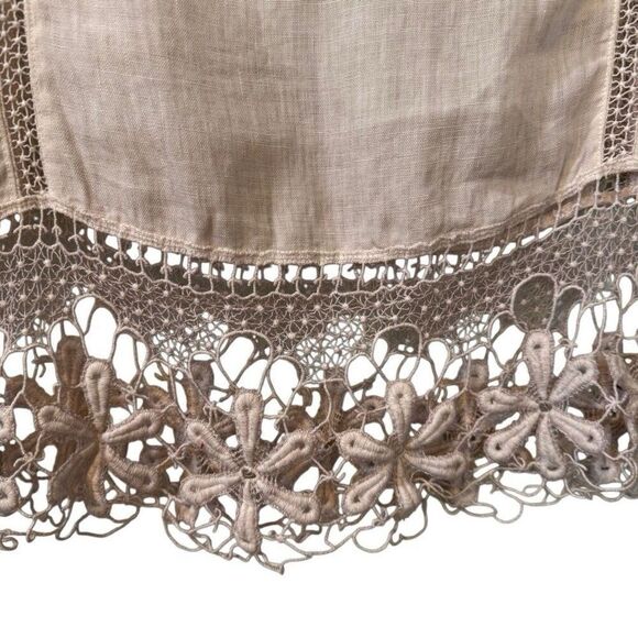 120% Lino Womens 100% Linen Beige Lace Dress Size 38 US XXS ( Fit XS) - Picture 5 of 14